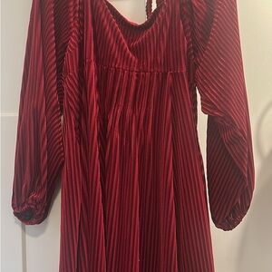 Red Velvet Long Sleeve Women’s Dress